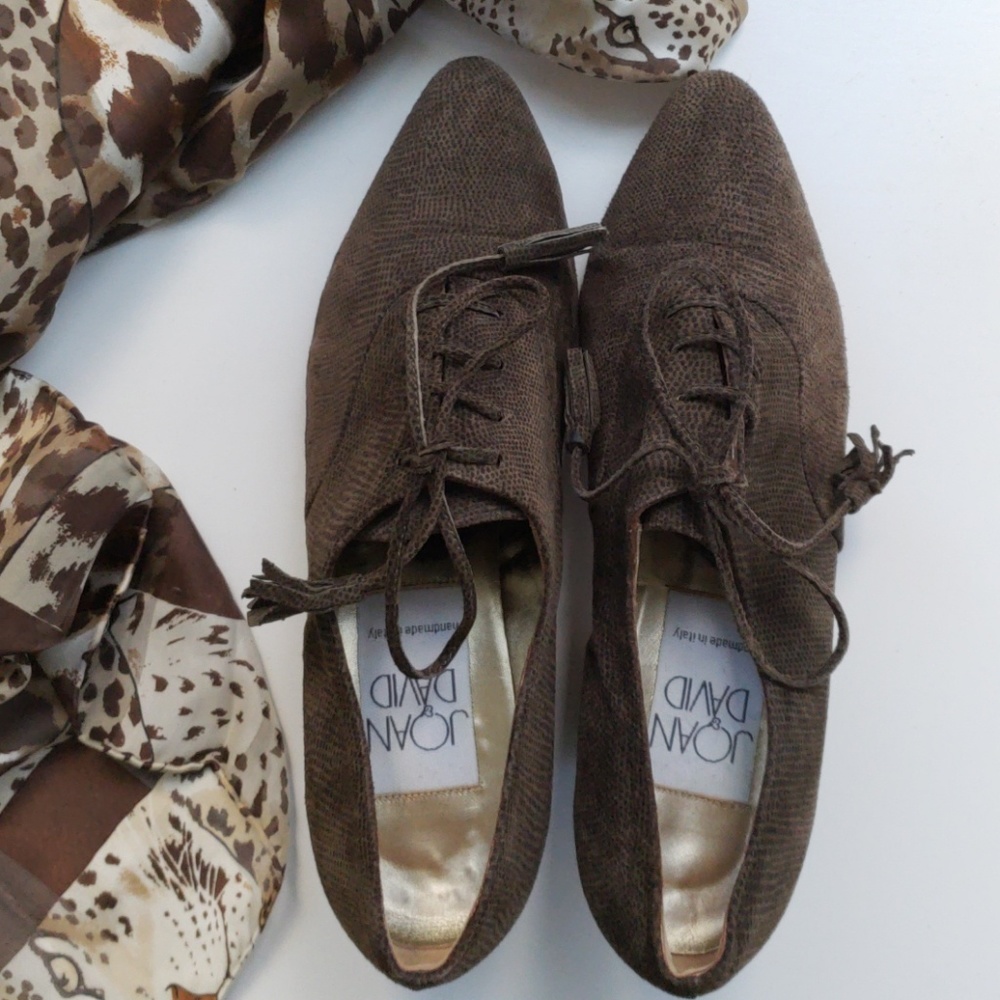 🔥HP🔥VTG Joan&David khaki/brown suede heels, 7 1/2 - Picture 2 of 8